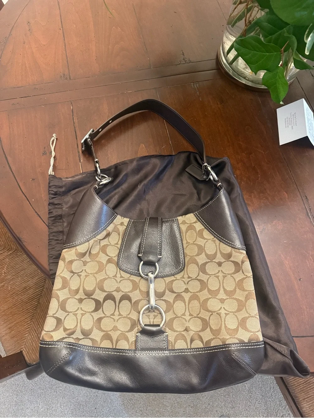Vintage Y2K Coach Hobo shoulder bag in signature monogram pattern from 2006